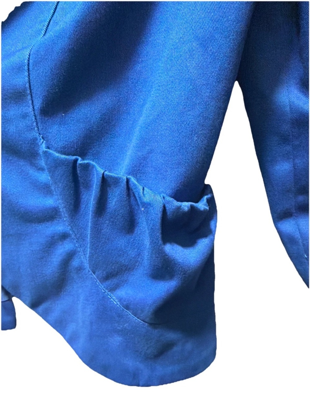 Coco and Chase Sapphire Blue Brushed Soft Denim Cropped Blazer Single Button EUC - Picture 5 of 7